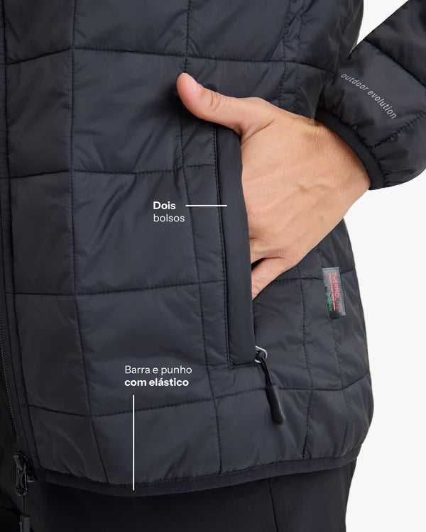 Jaqueta Puffer Galapagos Ibex Thermolite Heat Feminino Preto