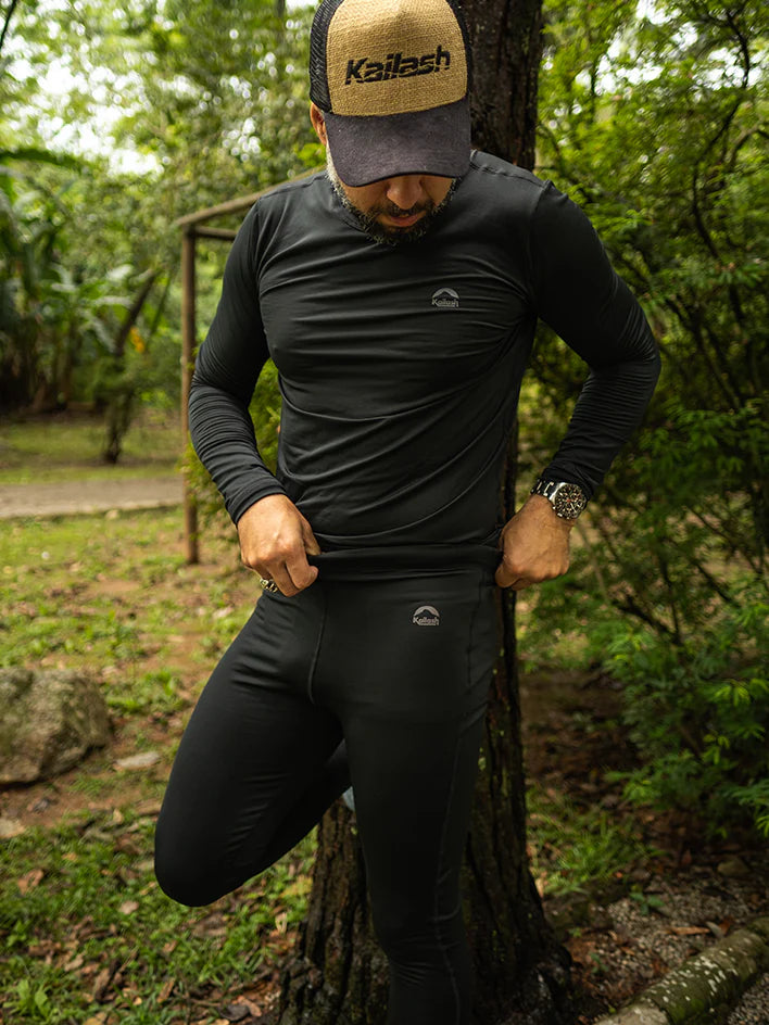 CALÇA SEGUNDA PELE WARM MASCULINO PRETO