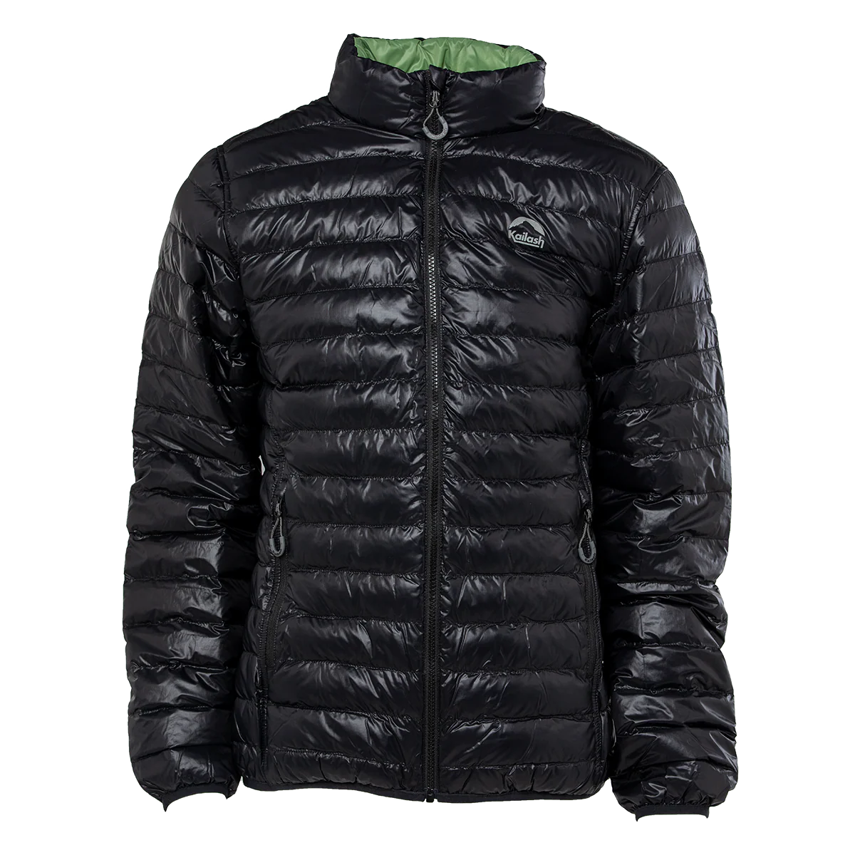 JAQUETA PUFFER DUPLA FACE PLUMA GANSO MASCULINO PRETO/VERDE
