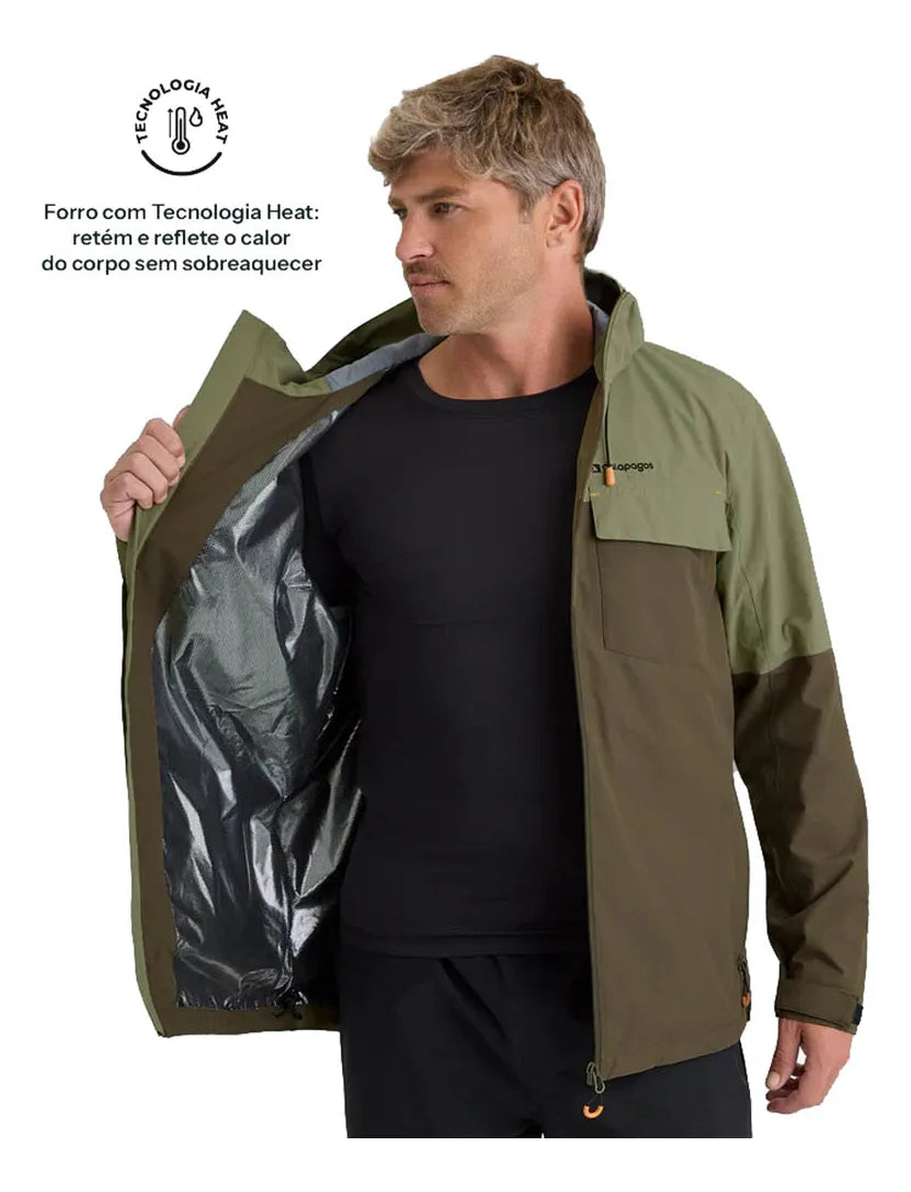 Jaqueta Impermeável Galapagos Darwin Heat Masculino Verde