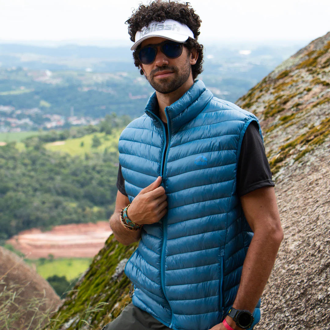 COLETE PUFFA PATAGONIA SINTETICA MASCULINA AZUL CIANO