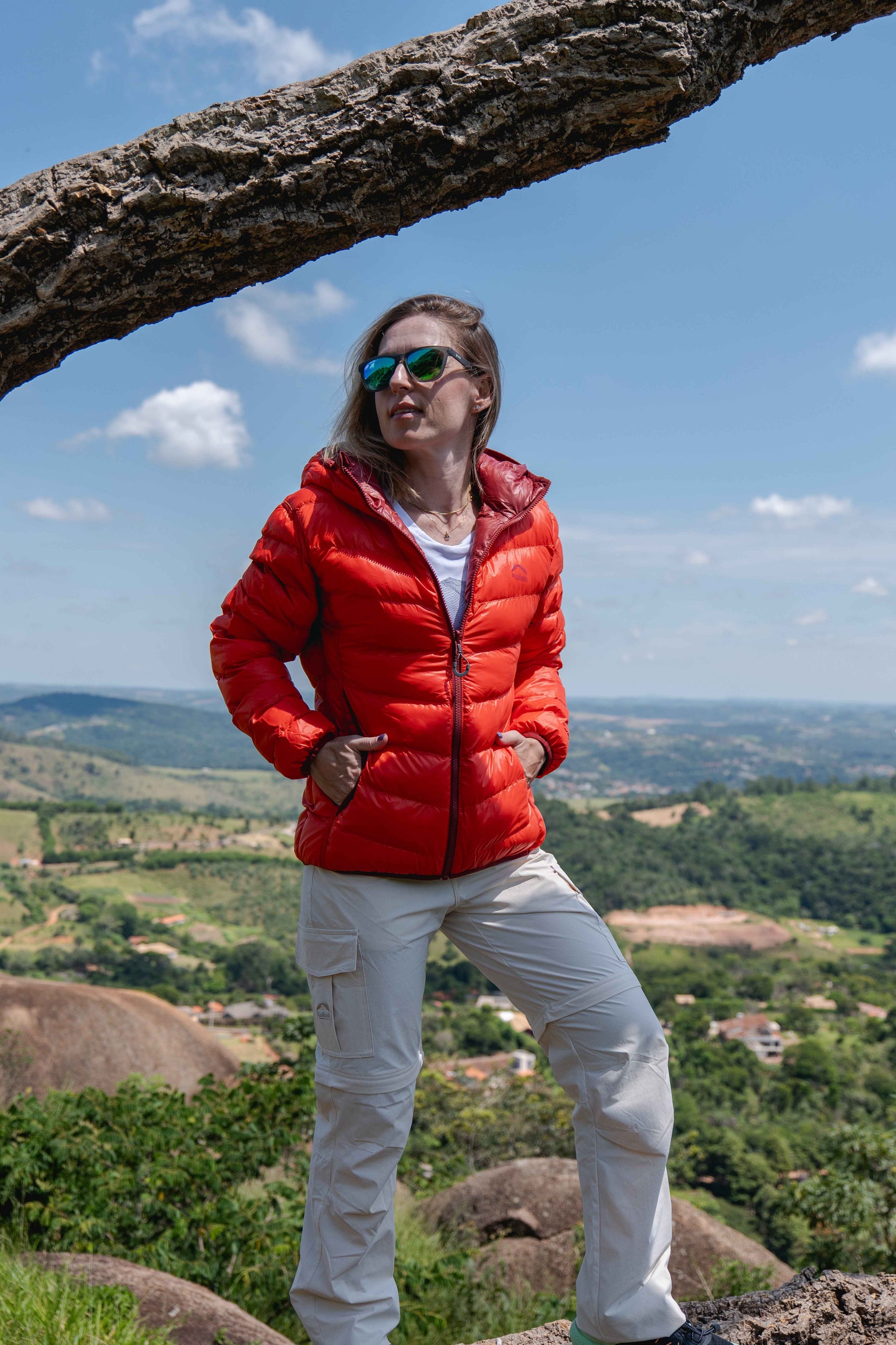 JAQUETA PUFFER DOUBLE PATAGONIA SINTETICA FEMININA VERMELHO LARANJA ESCURO
