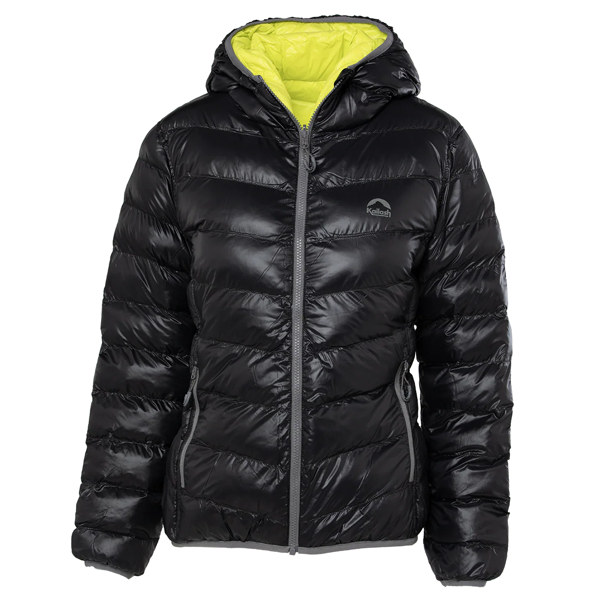 JAQUETA PUFFER DOUBLE PATAGONIA SINTETICA FEMININA PRETO VERDE LIMAO