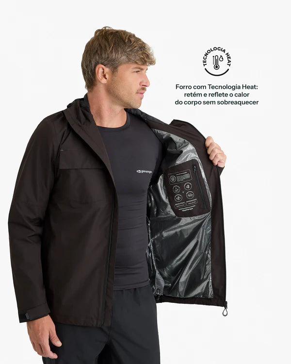 Jaqueta Impermeável Galapagos Darwin Heat Masculino Preto