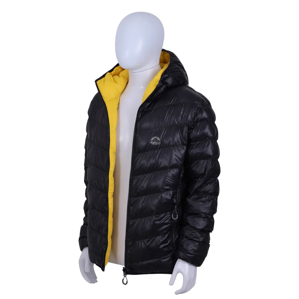 JAQUETA PUFFER DOUBLE PATAGONIA SINTETICA MASCULINO PRETO/AMARELO