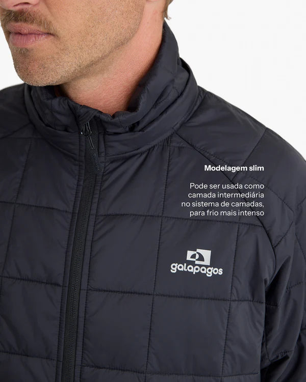 Jaqueta Puffer Galapagos Ibex Thermolite Heat Masculino Preto