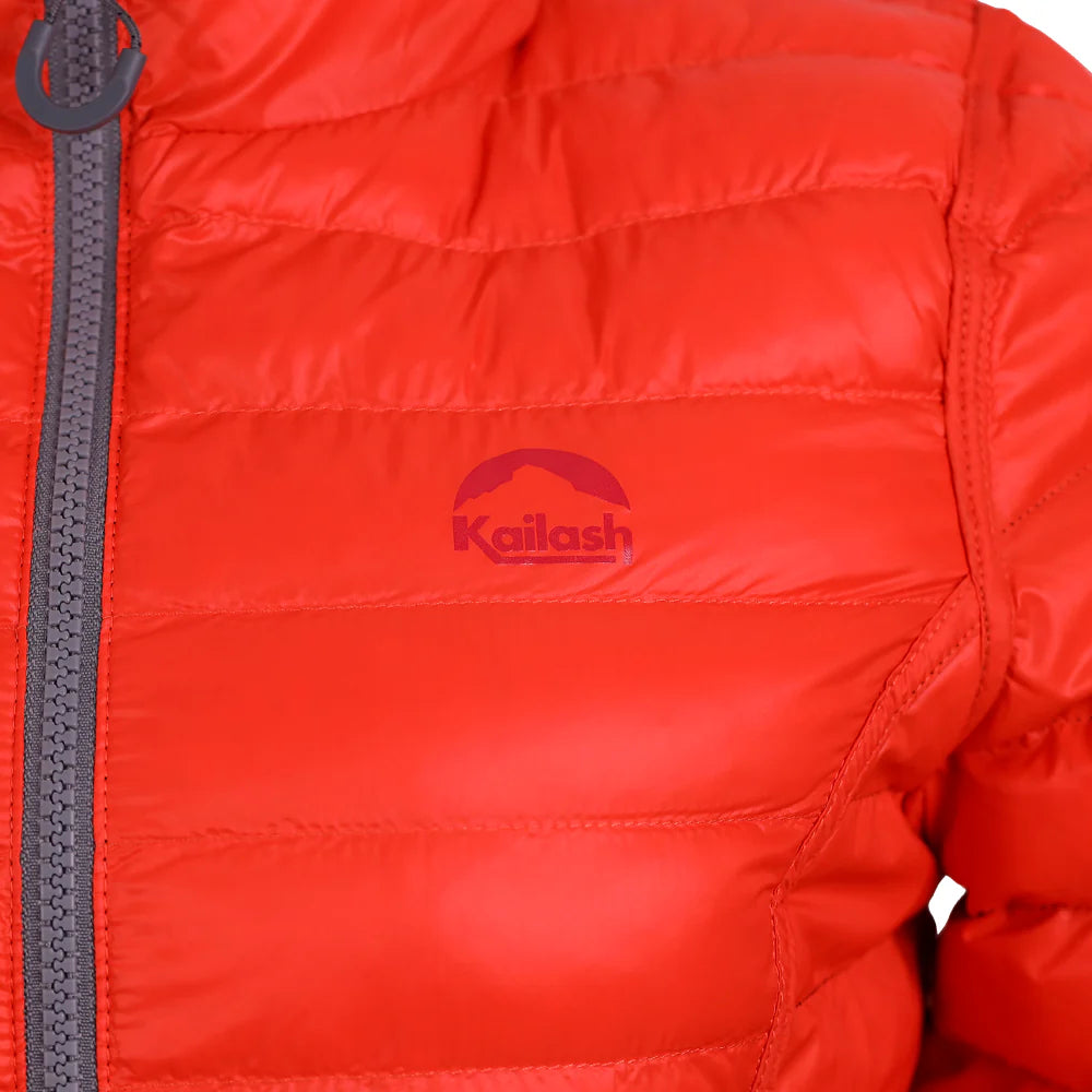 JAQUETA PUFFER DUPLA FACE PLUMA GANSO FEM. PRETO/LARANJA ESCURO