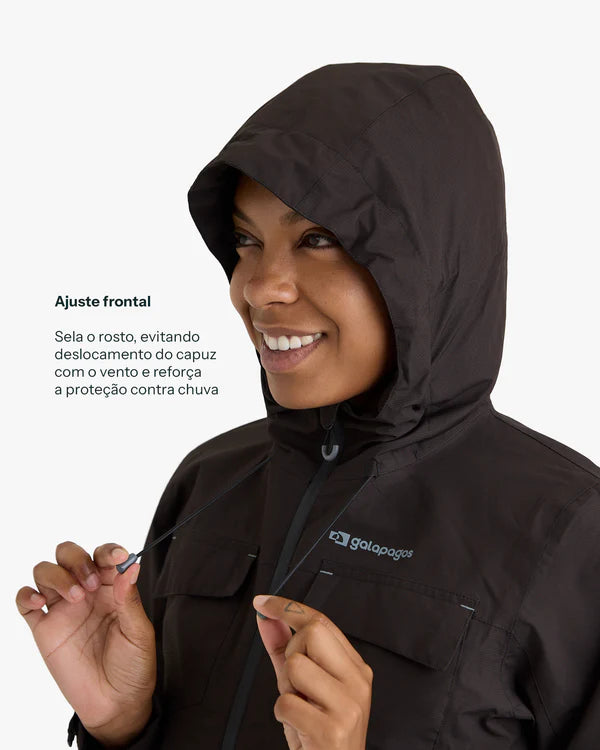 Jaqueta Impermeável Galapagos Darwin Heat Feminina Preto