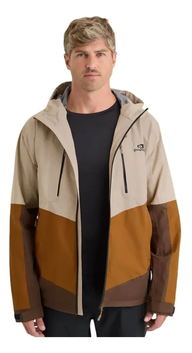 Jaqueta Impermeável Galapagos Darwin Evolution 2.0 Masculino Caqui e Ocre