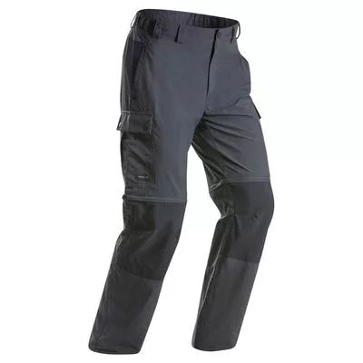 CALÇA MODULAR MASCULINA TRILHA TREKKING 100 ZIP OFF CINZA