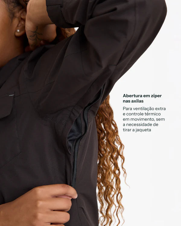 Jaqueta Impermeável Galapagos Darwin Heat Feminina Preto