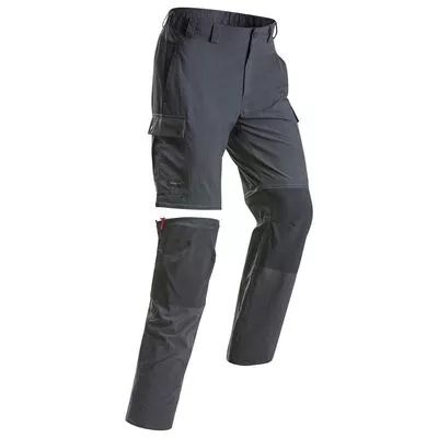 CALÇA MODULAR MASCULINA TRILHA TREKKING 100 ZIP OFF CINZA