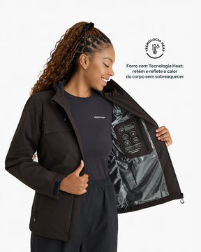 Jaqueta Impermeável Galapagos Darwin Heat Feminina Preto