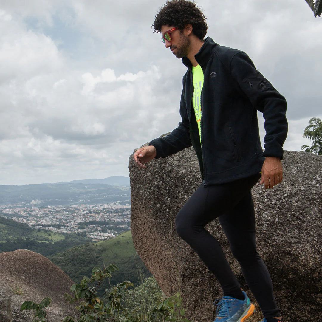 JAQUETA FLEECE LHOTSE MASCULINA PRETA