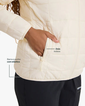 Jaqueta Puffer Galapagos Ibex Thermolite Heat Feminino Off White