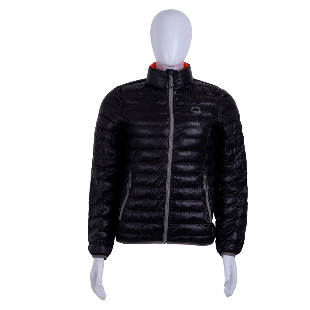 JAQUETA PUFFER DUPLA FACE PLUMA GANSO FEM. PRETO/LARANJA ESCURO