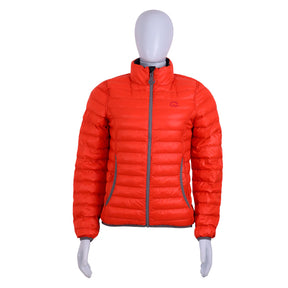 JAQUETA PUFFER DUPLA FACE PLUMA GANSO FEM. PRETO/LARANJA ESCURO