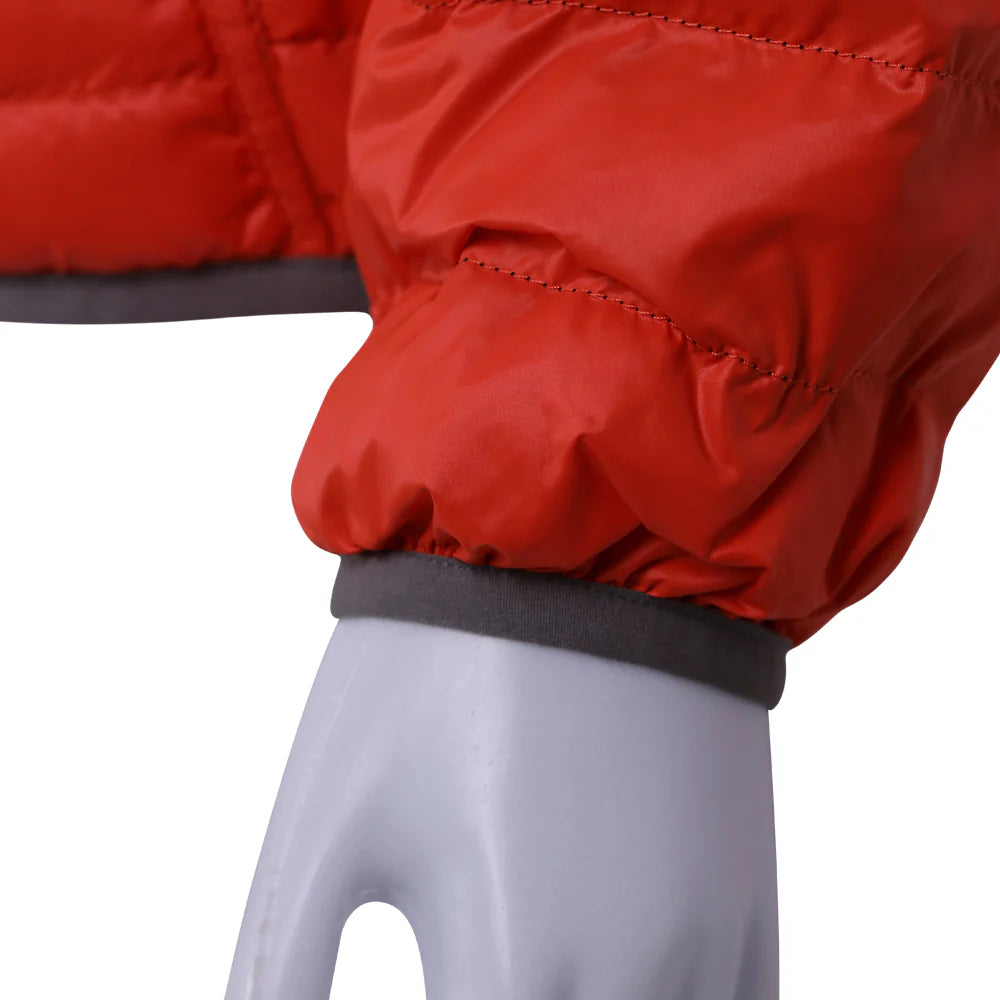 JAQUETA PUFFER DUPLA FACE PLUMA GANSO FEM. PRETO/LARANJA ESCURO