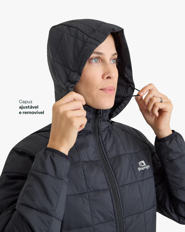 Jaqueta Puffer Galapagos Ibex Thermolite Heat Feminino Preto