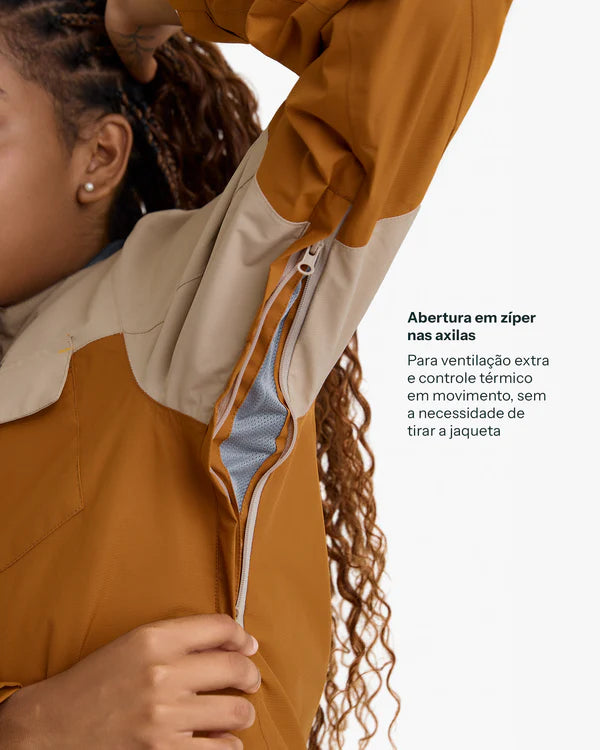 Jaqueta Impermeável Galapagos Darwin Heat Feminino Terracota