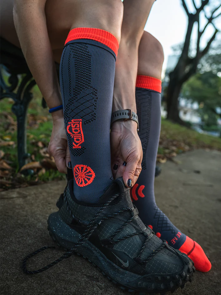 MEIA COMPRESSÃO PRO DOTS BIOTECH UNISSEX CHUMBO/VERDE