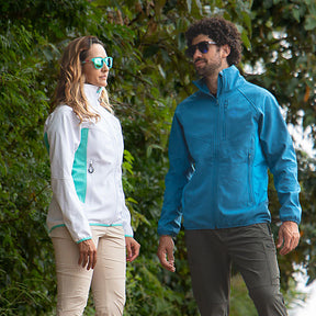 JAQUETA SOFTSHELL BARILOCHE FEM. BRANCO/TIFFANY