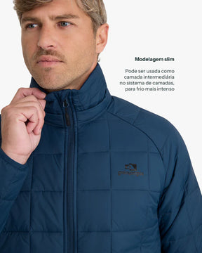 Jaqueta Puffer Galapagos Ibex Thermolite Heat Masculino Azul Marinho