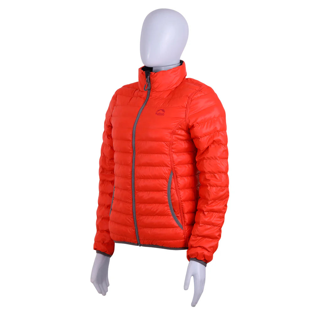 JAQUETA PUFFER DUPLA FACE PLUMA GANSO FEM. PRETO/LARANJA ESCURO