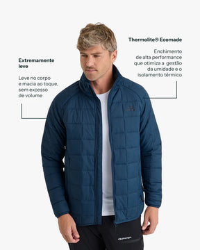 Jaqueta Puffer Galapagos Ibex Thermolite Heat Masculino Azul Marinho