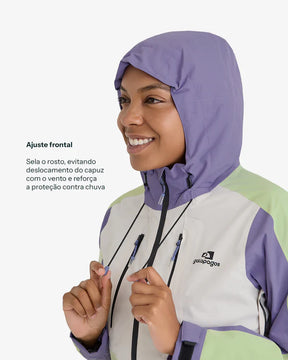 Jaqueta Impermeável Galapagos Darwin Evolution 2.0 Feminina Lavanda e Verde