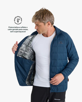 Jaqueta Puffer Galapagos Ibex Thermolite Heat Masculino Azul Marinho