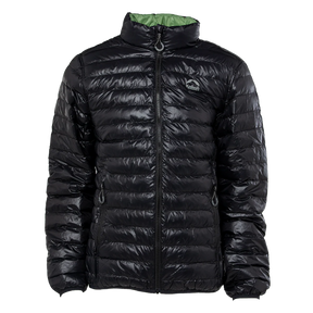 JAQUETA PUFFER DUPLA FACE PLUMA GANSO MASCULINO PRETO/VERDE