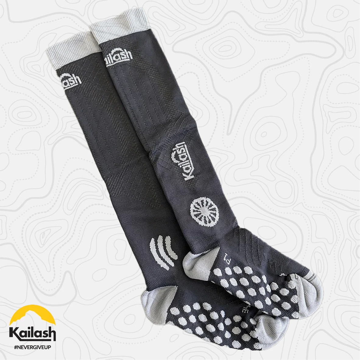 MEIA COMPRESSÃO PRO DOTS BIOTECH UNISSEX PRETA/CINZA