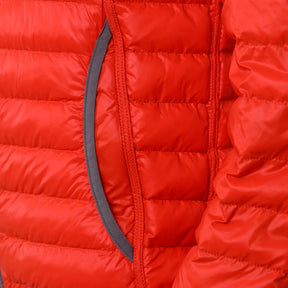 JAQUETA PUFFER DUPLA FACE PLUMA GANSO FEM. PRETO/LARANJA ESCURO