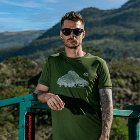 CAMISETA RUNNING MOUNTAIN MASCULINO VERDE MILITAR