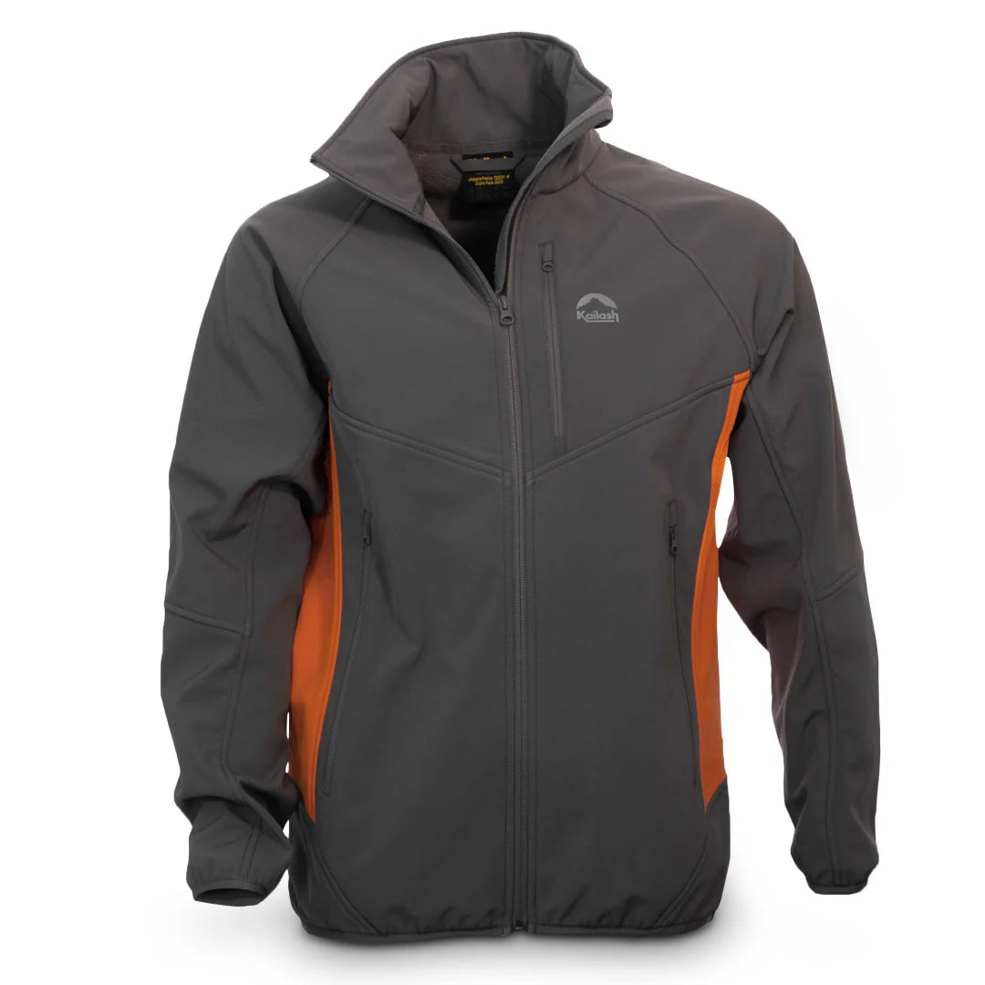 JAQUETA SOFTSHELL BARILOCHE MASCULINO CHUMBO/LARANJA