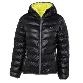 JAQUETA PUFFER DOUBLE PATAGONIA SINTETICA FEMININA PRETO VERDE LIMAO