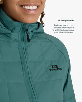 Jaqueta Puffer Galapagos Ibex Thermolite Heat Feminino Verde