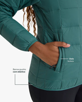 Jaqueta Puffer Galapagos Ibex Thermolite Heat Feminino Verde