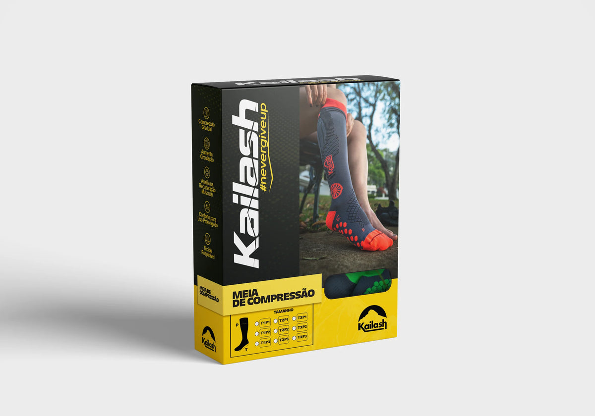 MEIA COMPRESSÃO PRO DOTS BIOTECH UNISSEX CHUMBO/VERDE