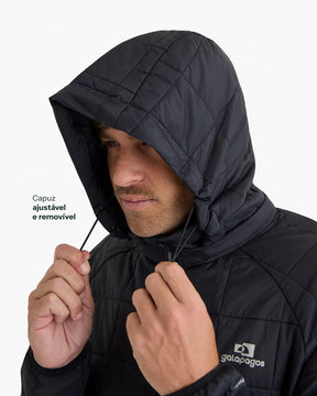 Jaqueta Puffer Galapagos Ibex Thermolite Heat Masculino Preto