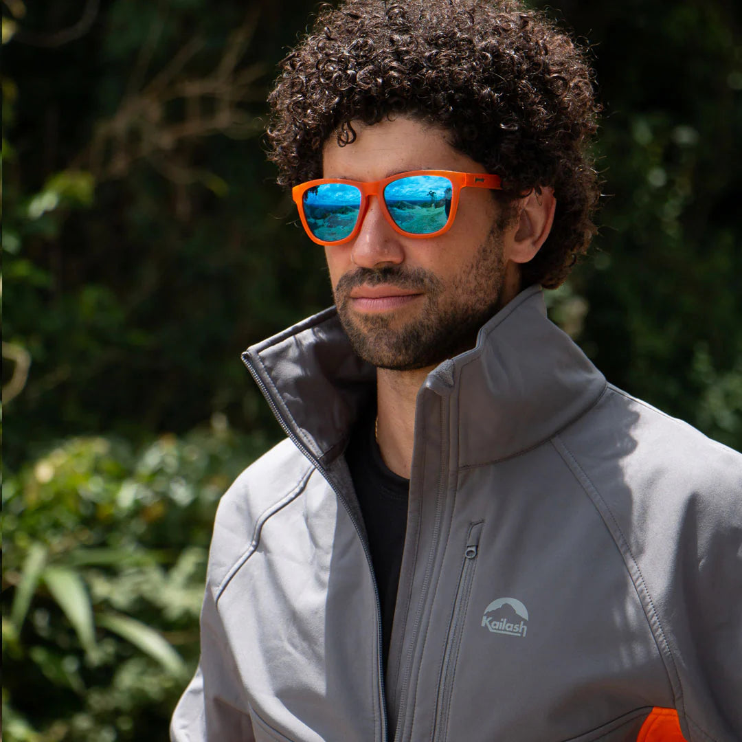 JAQUETA SOFTSHELL BARILOCHE MASCULINO CHUMBO/LARANJA