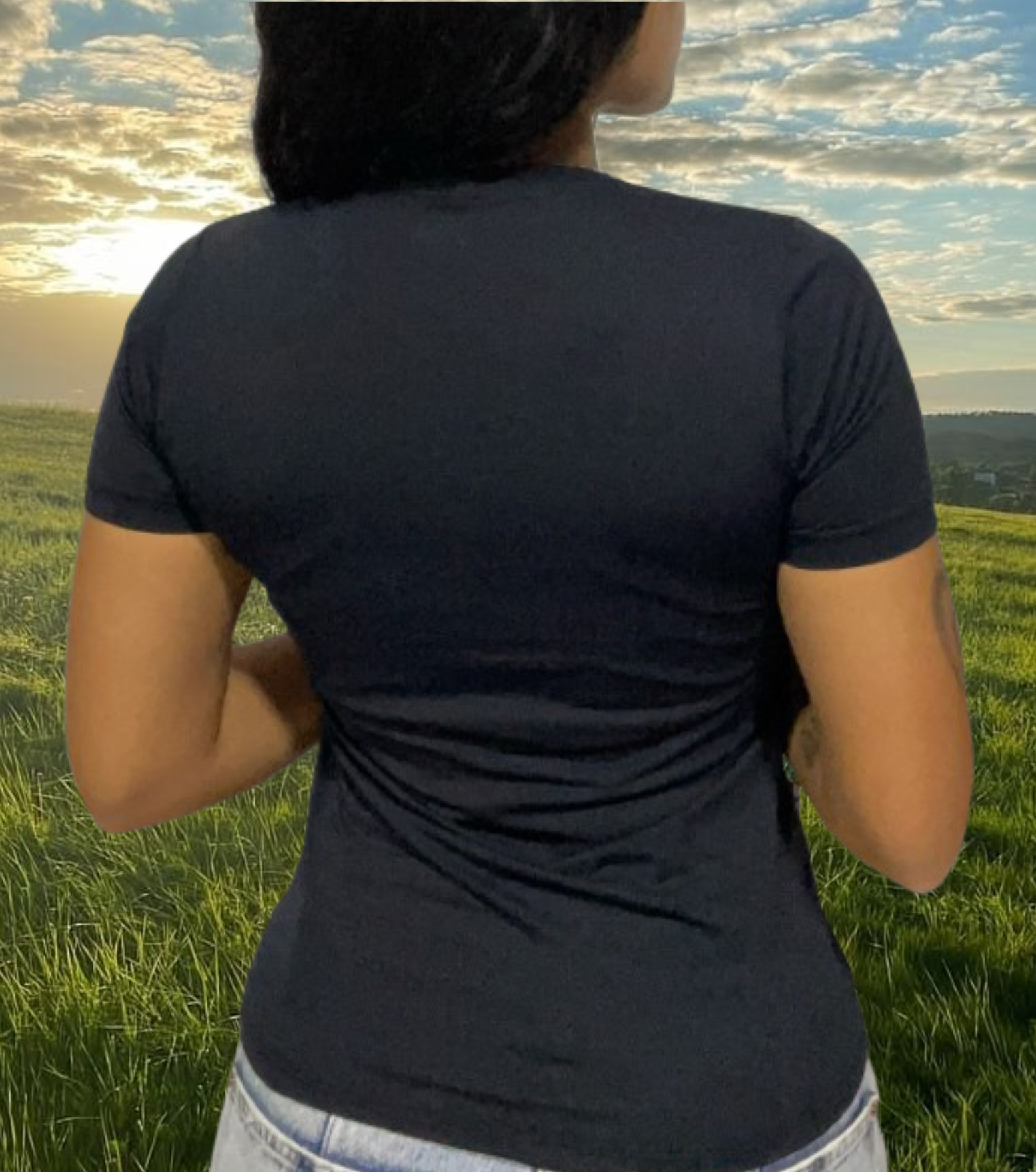 CAMISETA BABY LOOK FEMININA MANGA CURTA PRETA