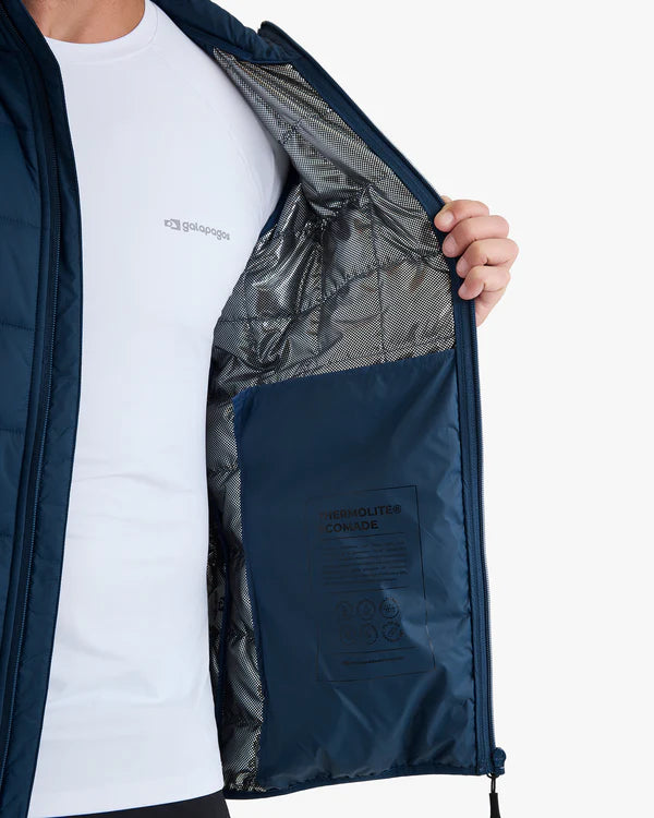 Jaqueta Puffer Galapagos Ibex Thermolite Heat Masculino Azul Marinho