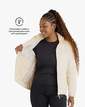 Jaqueta Puffer Galapagos Ibex Thermolite Heat Feminino Off White