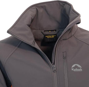 JAQUETA SOFTSHELL BARILOCHE MASCULINO CHUMBO/LARANJA