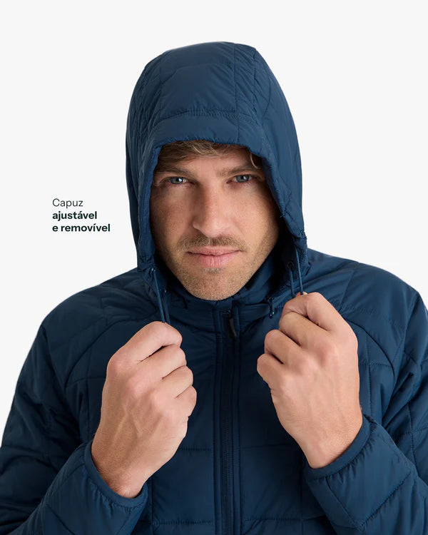 Jaqueta Puffer Galapagos Ibex Thermolite Heat Masculino Azul Marinho