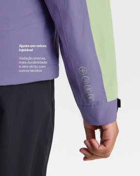 Jaqueta Impermeável Galapagos Darwin Evolution 2.0 Feminina Lavanda e Verde