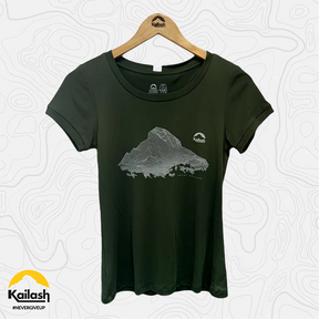 CAMISETA RUNNING MOUNTAIN FEMININO VERDE MILITAR
