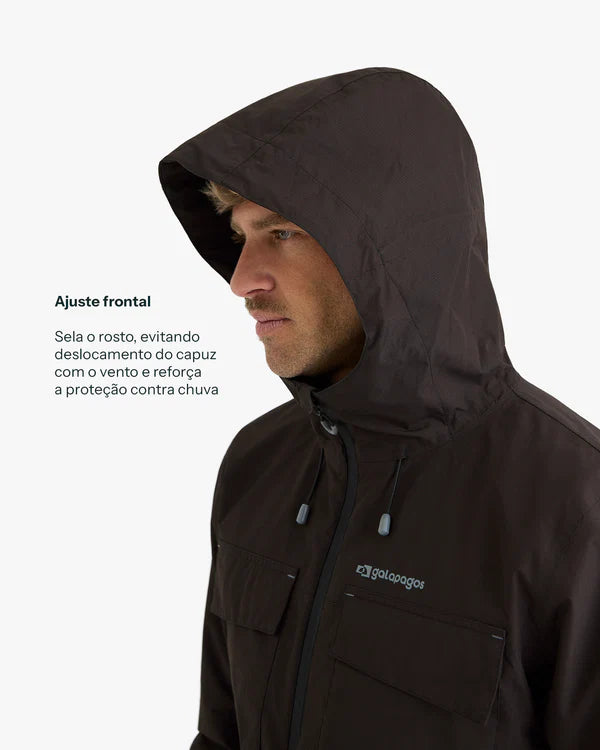 Jaqueta Impermeável Galapagos Darwin Heat Masculino Preto